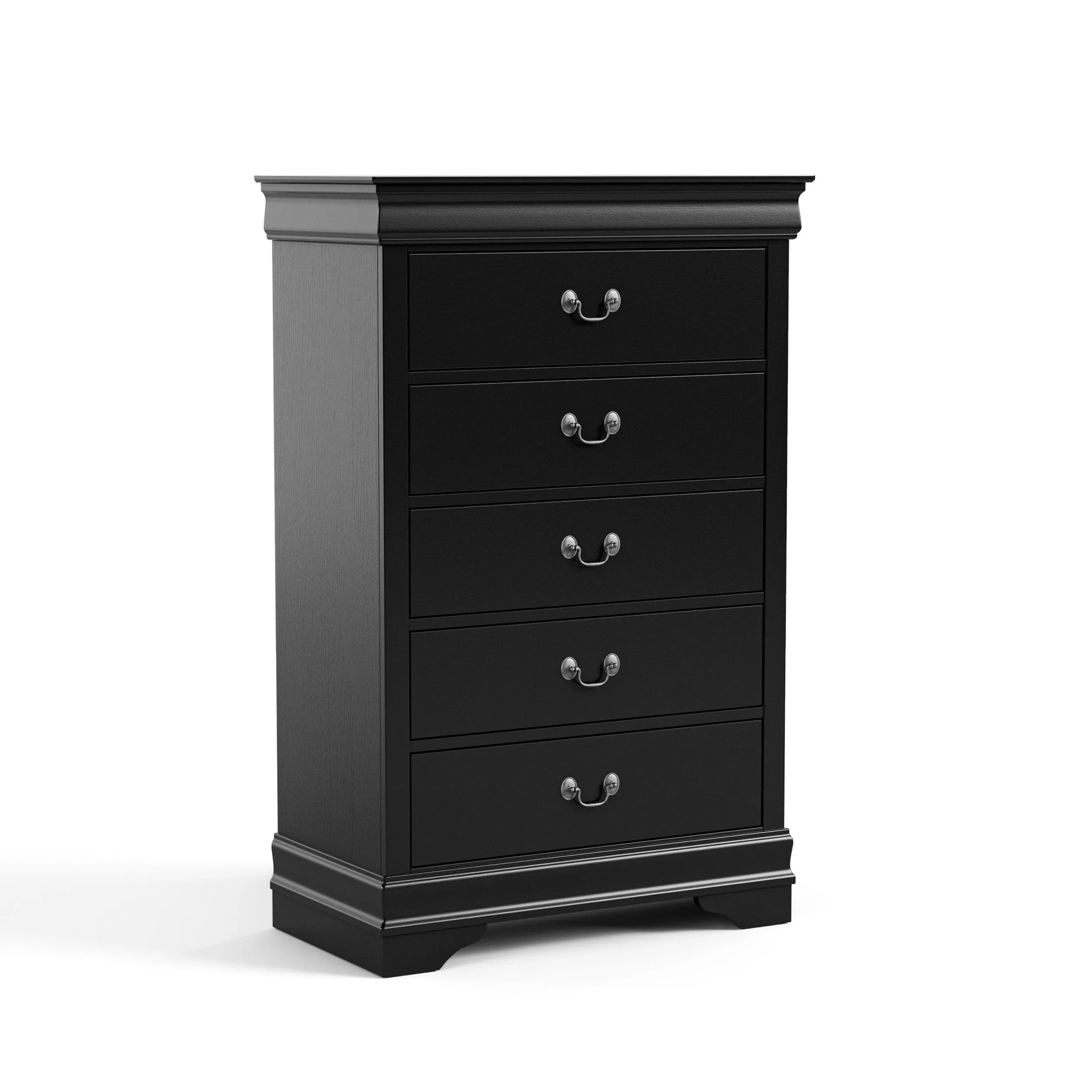 Devi Traditional Solid Wood 5-drawer Chest