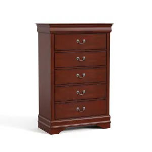 Devi Traditional Solid Wood 5-drawer Chest