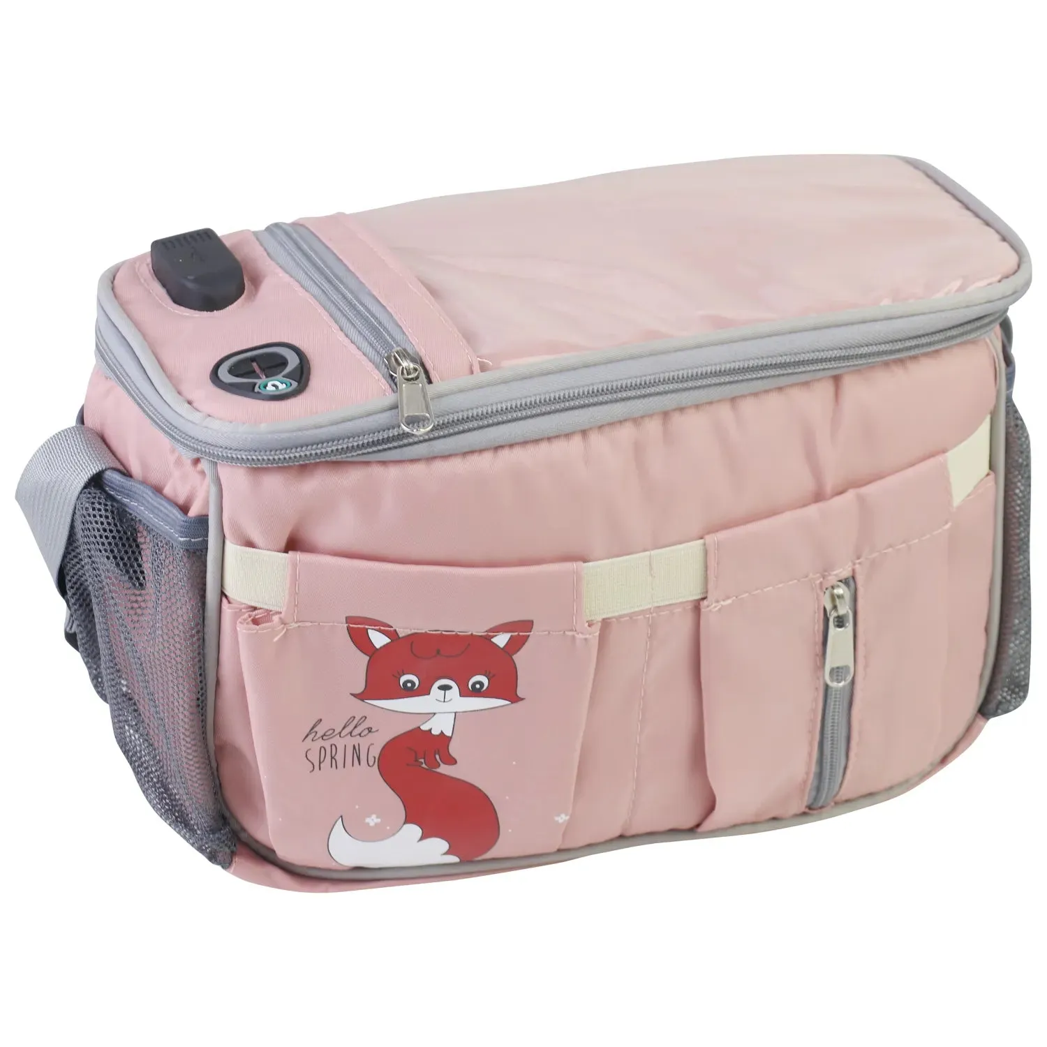 Diaper Bag   Stroller Organizer - Premium quality - Charging cable included - Pink
