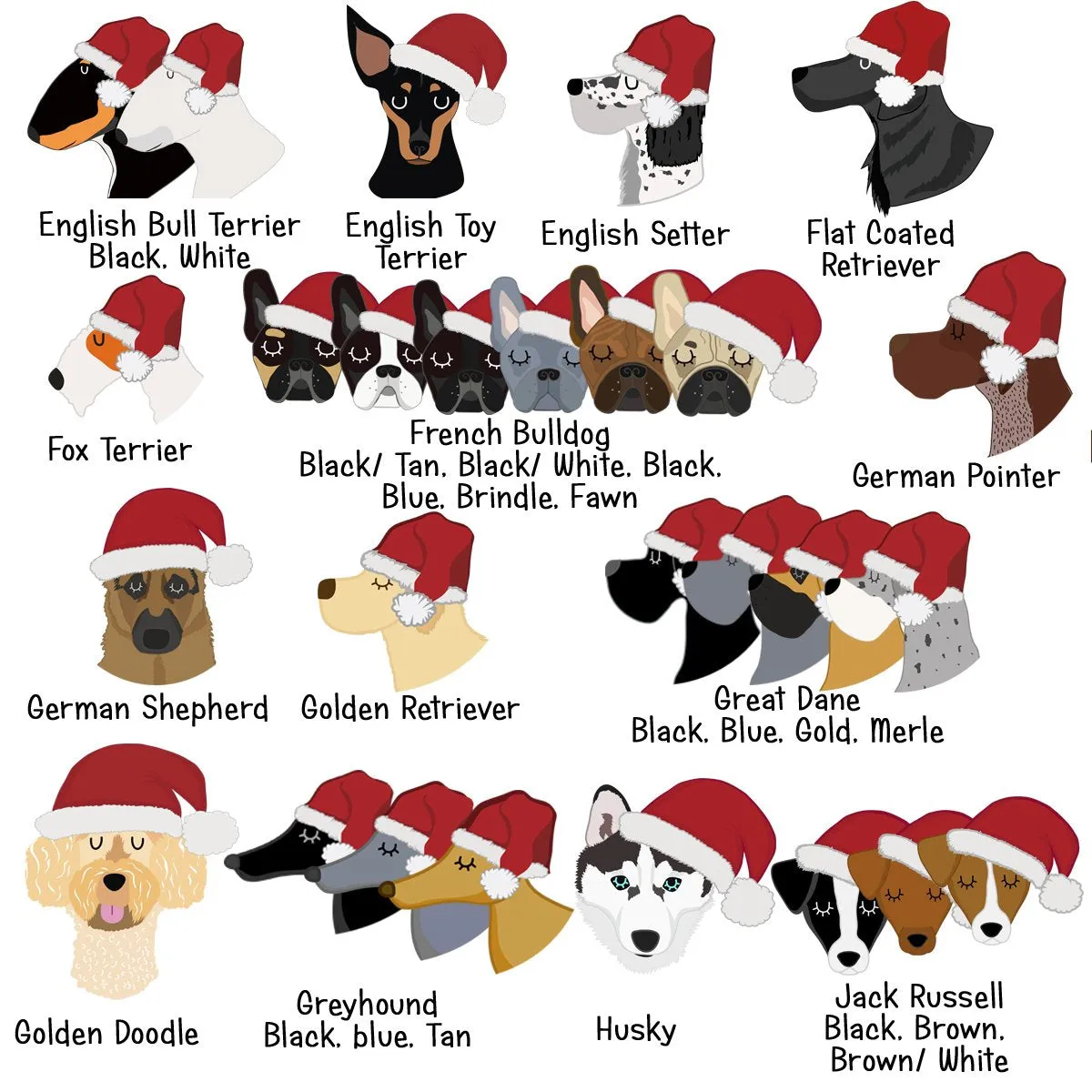 Dog Christmas Decoration - Personalised Santa Dog