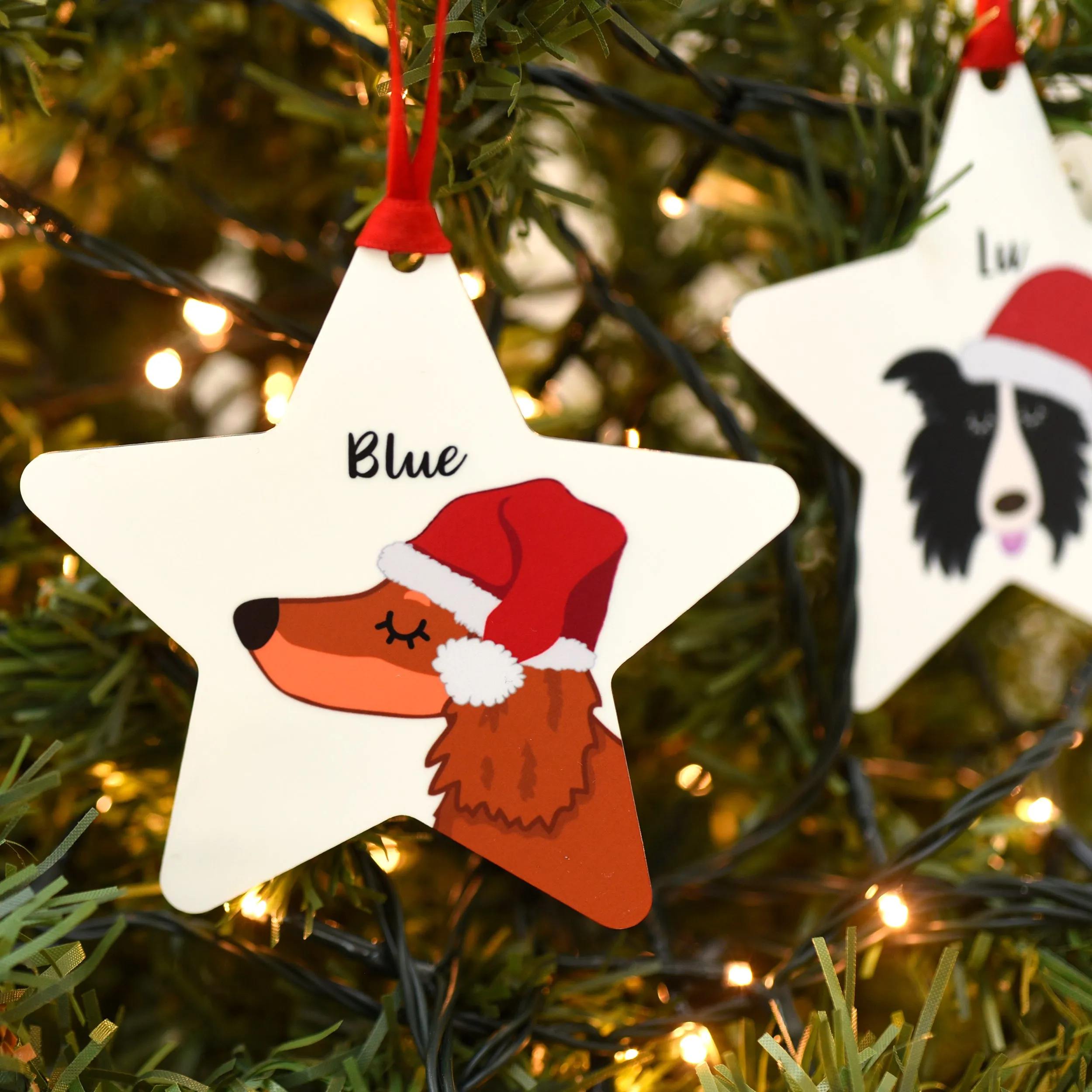 Dog Christmas Decoration - Personalised Santa Dog