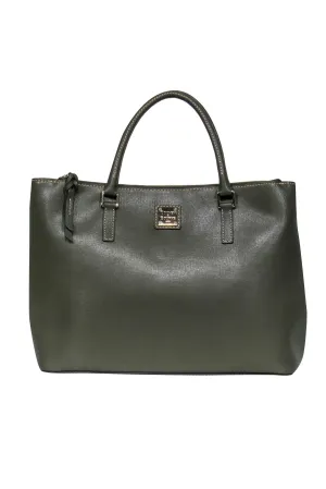 Dooney & Bourke - Olive Green Leather Multicompartment Tote