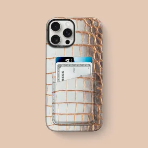 Double Card Case 1/1 Aztec For iPhone 16 Pro Max In Himalayan Crocodile