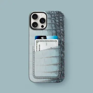 Double Card Case 1/1 Lagoon For iPhone 16 Pro Max In Himalayan Crocodile