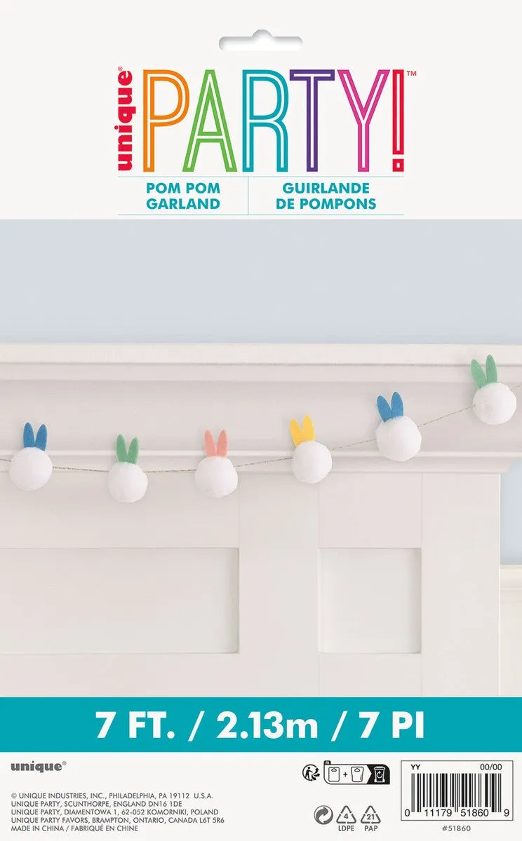 Easter Felt Bunny Ears Pom Pom Garland