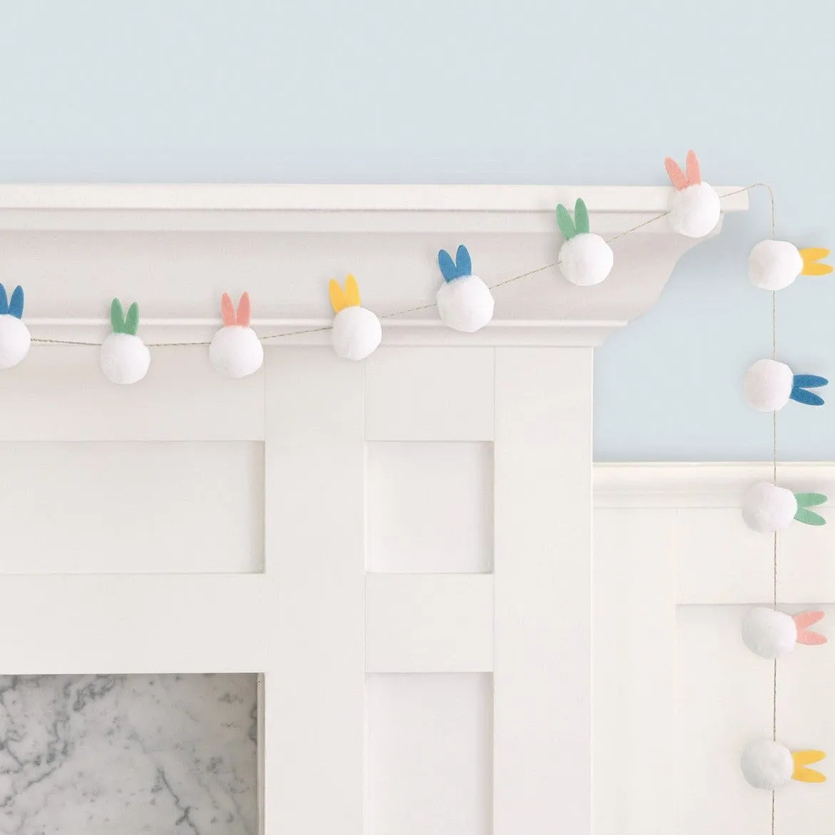 Easter Felt Bunny Ears Pom Pom Garland