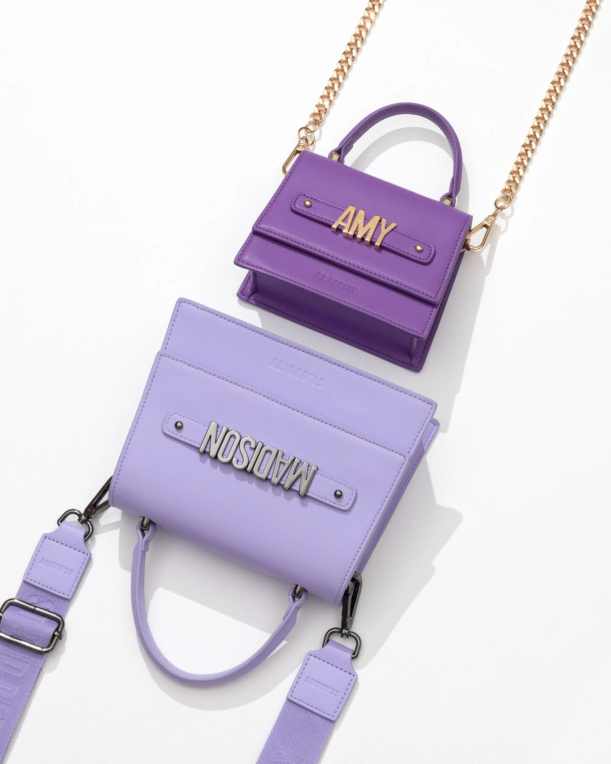 Evening Bag in Lavender with Personalised Hardware