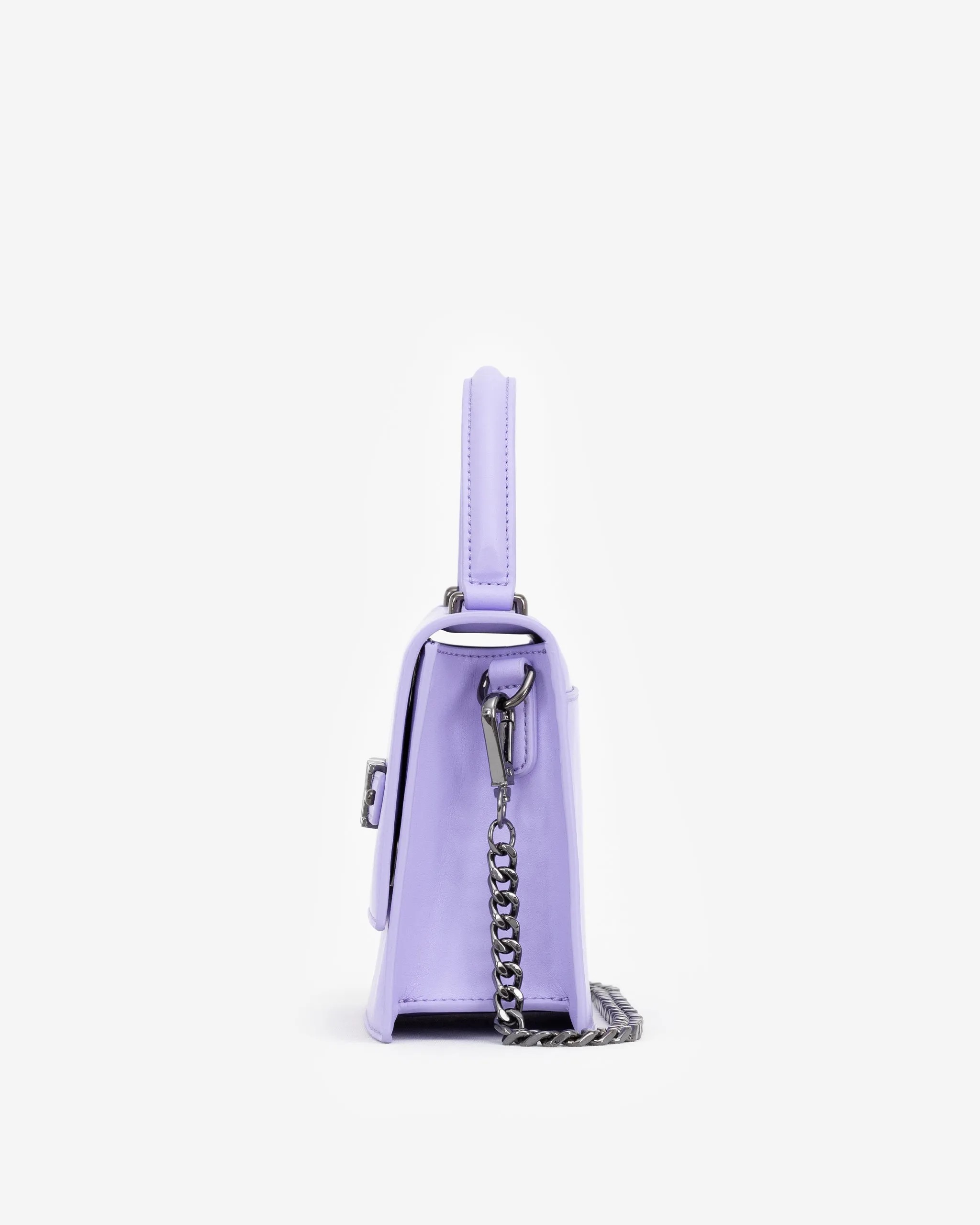Evening Bag in Lavender with Personalised Hardware