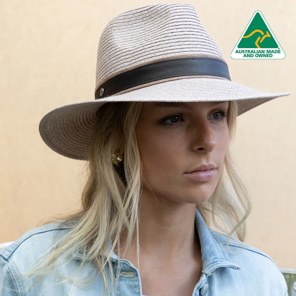 Evoke Mario Unisex Fedora - Mixed Taupe