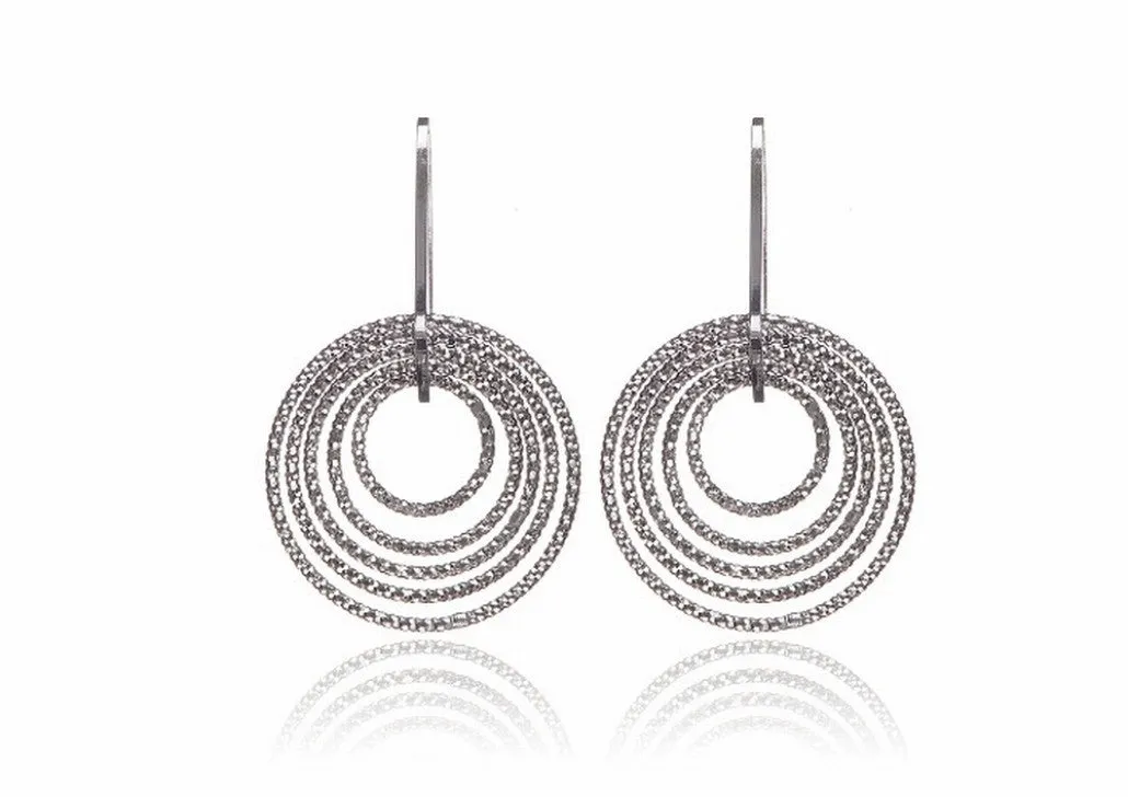 EX-028/S - Small Diamond Cut Single Drop Hoop Earrings