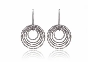 EX-028/S - Small Diamond Cut Single Drop Hoop Earrings
