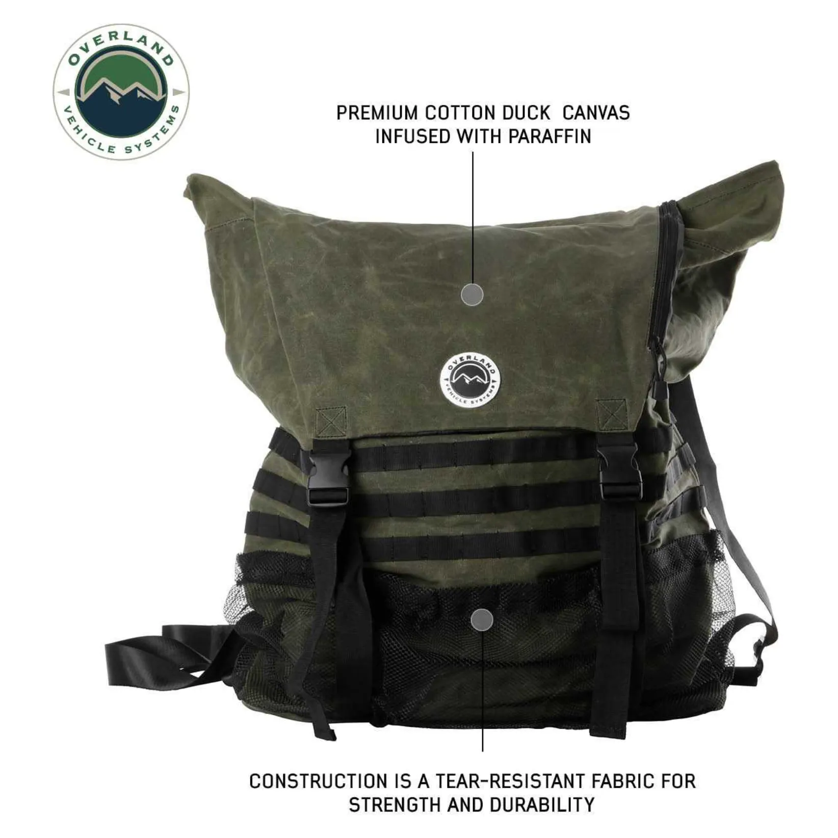Extra Large Trash Bag Tire Mount - #16 Waxed Canvas