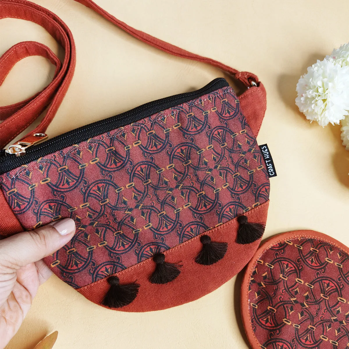 Fanny Pack/Coin Pouch Combo- Maroon Knot