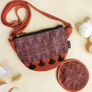 Fanny Pack/Coin Pouch Combo- Maroon Knot