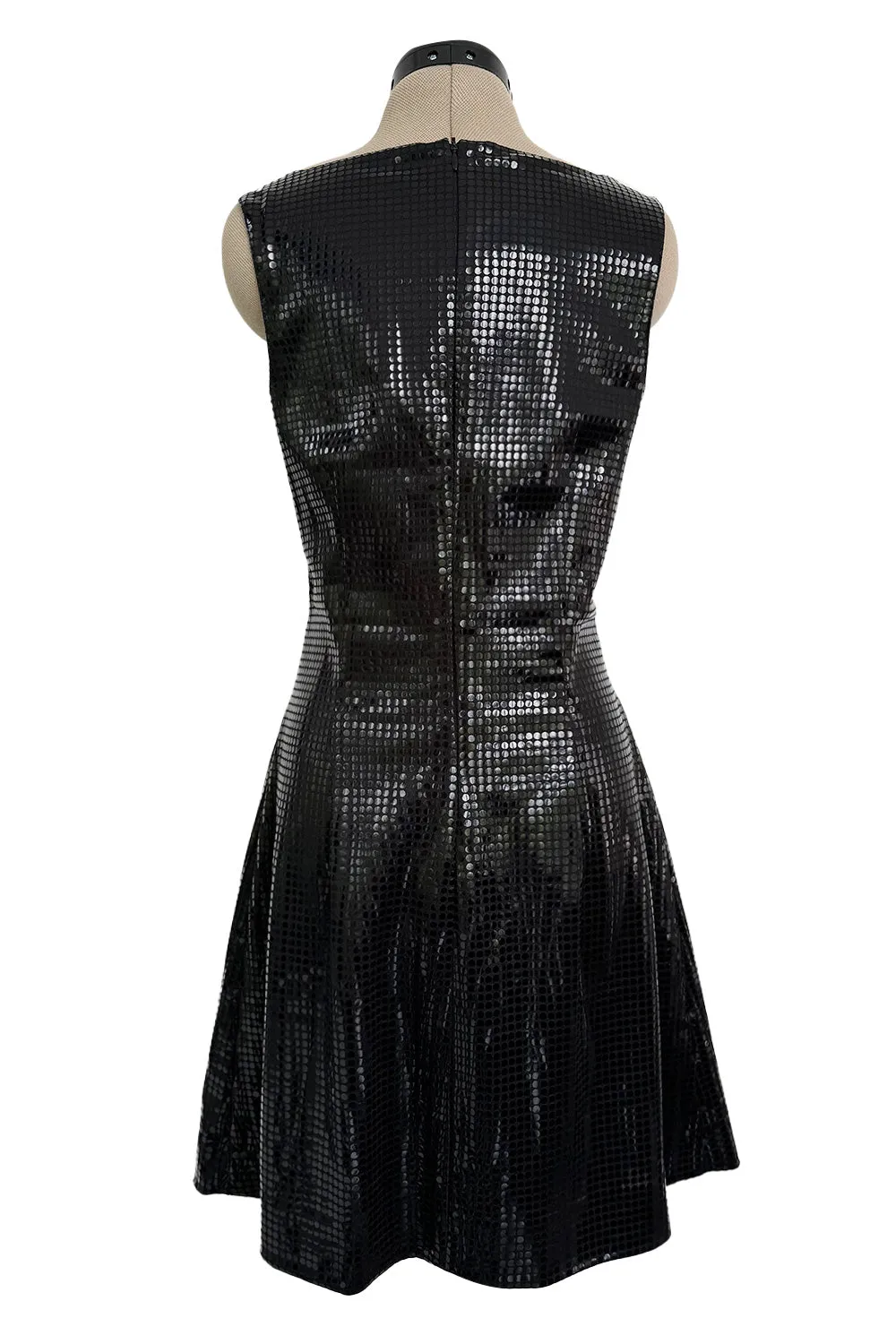 Fantastic Spring 1997 Versace Versus Black Iridescent 'Holographic' Dress as Seen on Fran Drescher