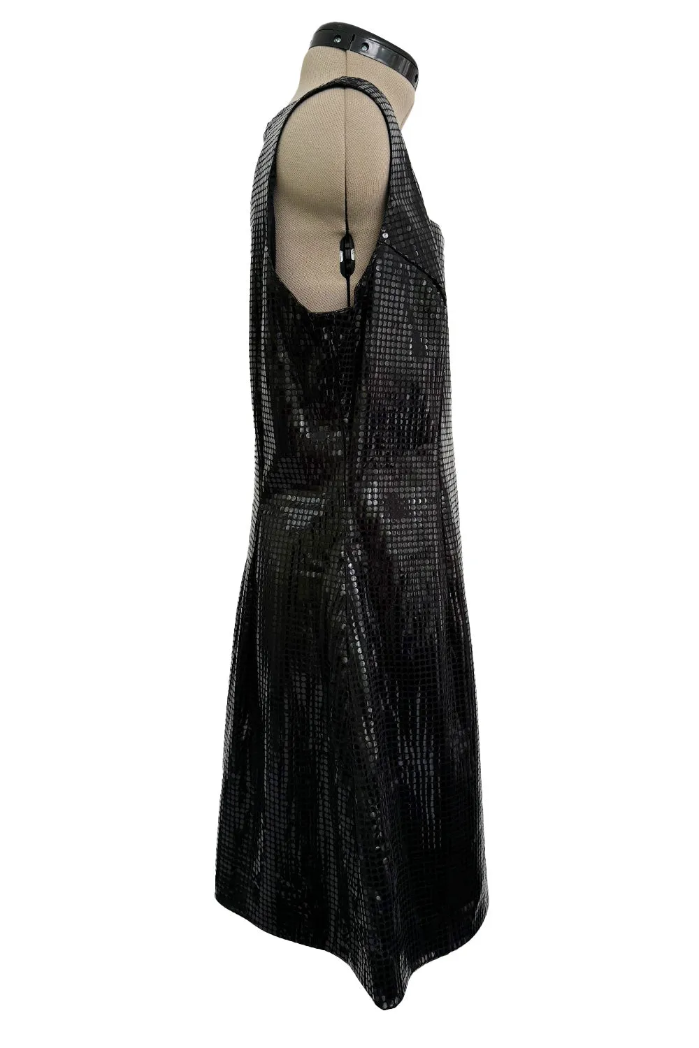 Fantastic Spring 1997 Versace Versus Black Iridescent 'Holographic' Dress as Seen on Fran Drescher