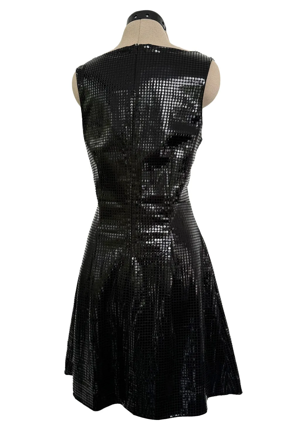 Fantastic Spring 1997 Versace Versus Black Iridescent 'Holographic' Dress as Seen on Fran Drescher