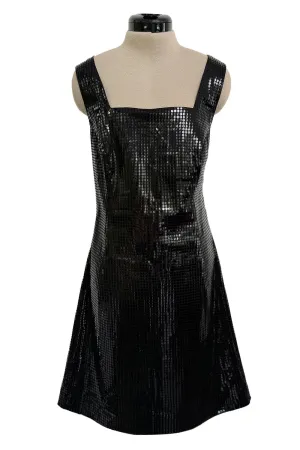 Fantastic Spring 1997 Versace Versus Black Iridescent 'Holographic' Dress as Seen on Fran Drescher