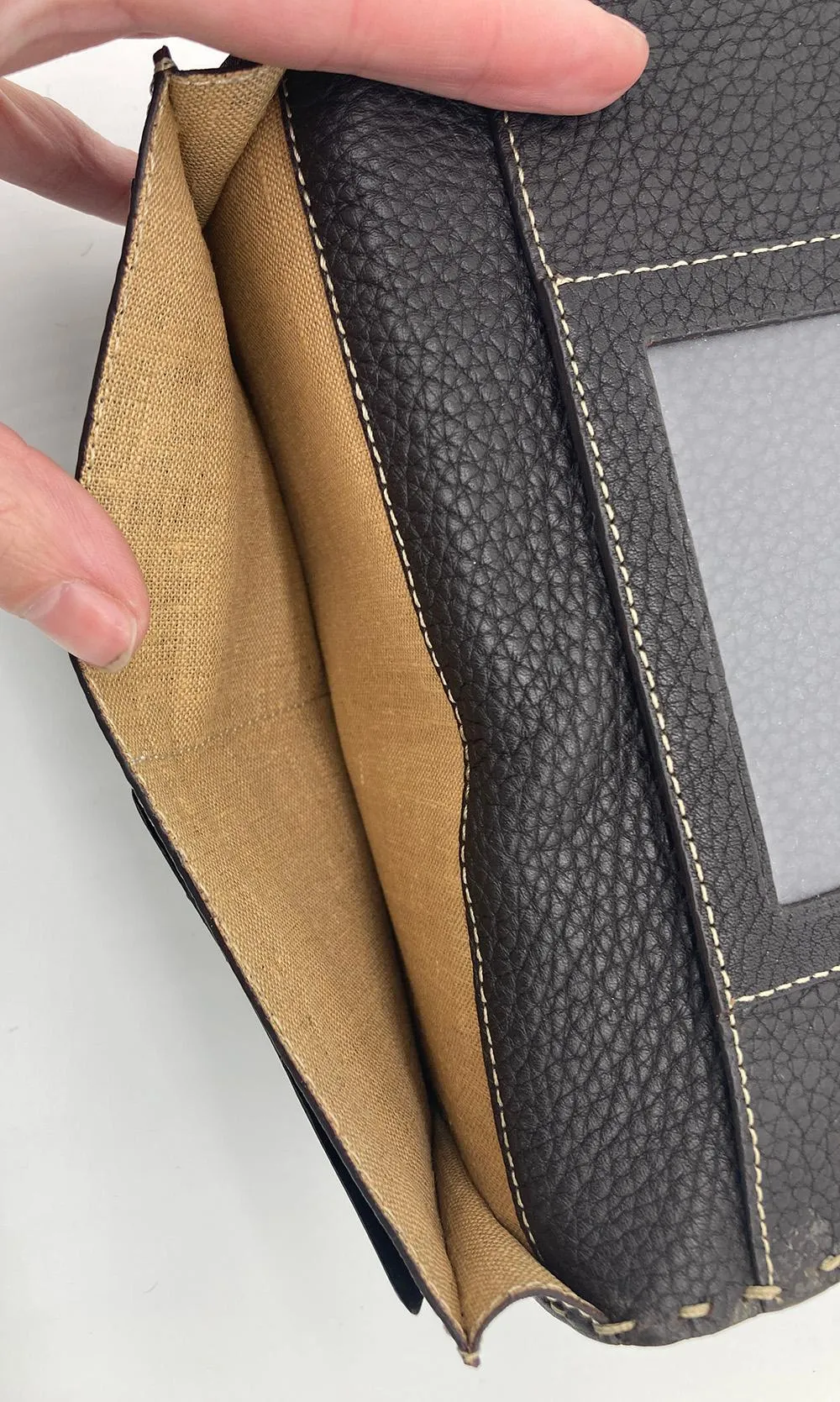 FENDI Dark Brown Selleria Leather Continental Wallet