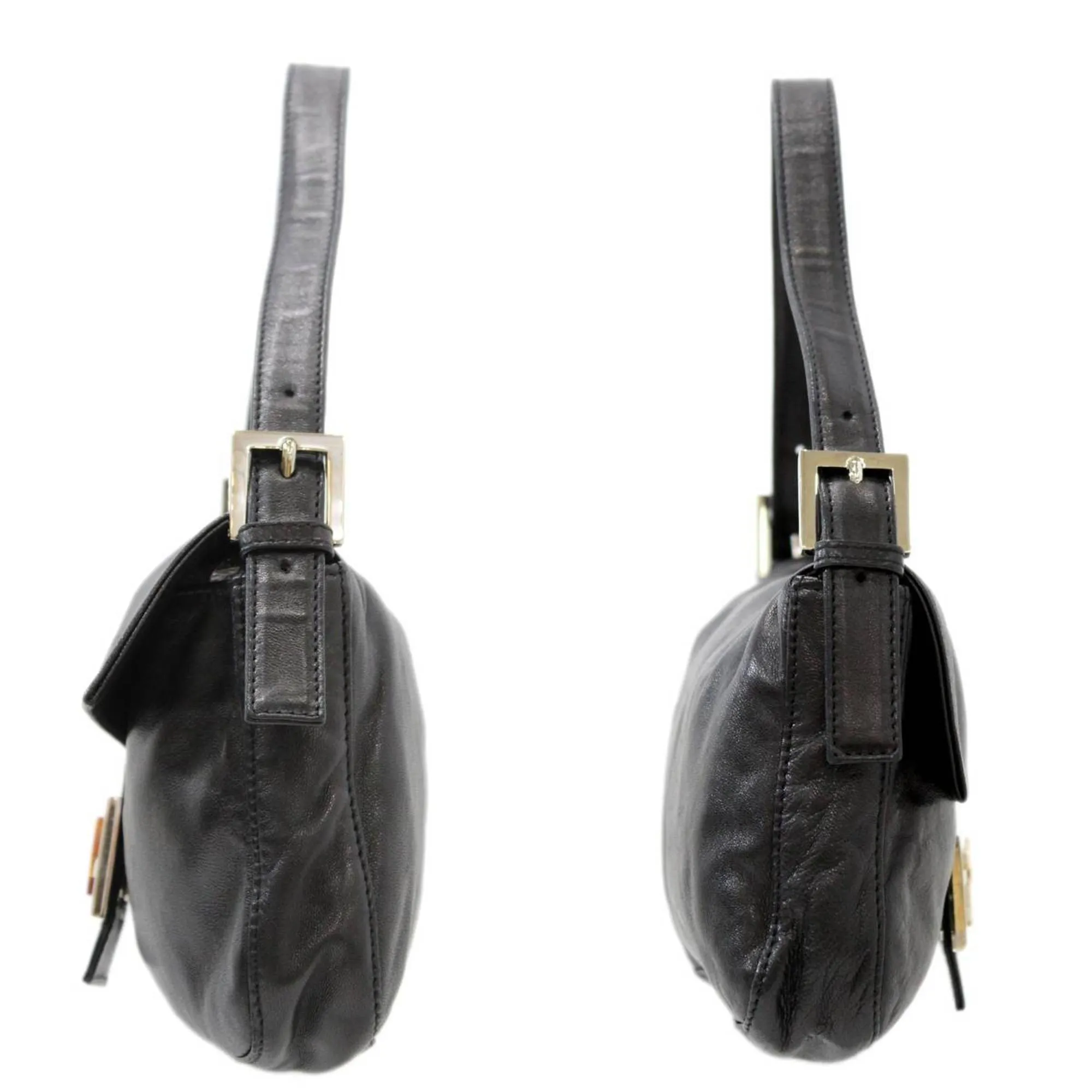 FENDI mamma bucket handbag leather black