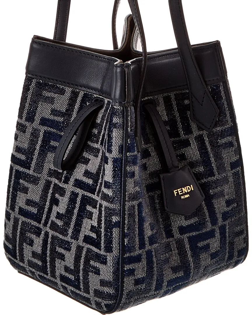 FENDI Origami Mini FF Canvas & Leather Shoulder Bag