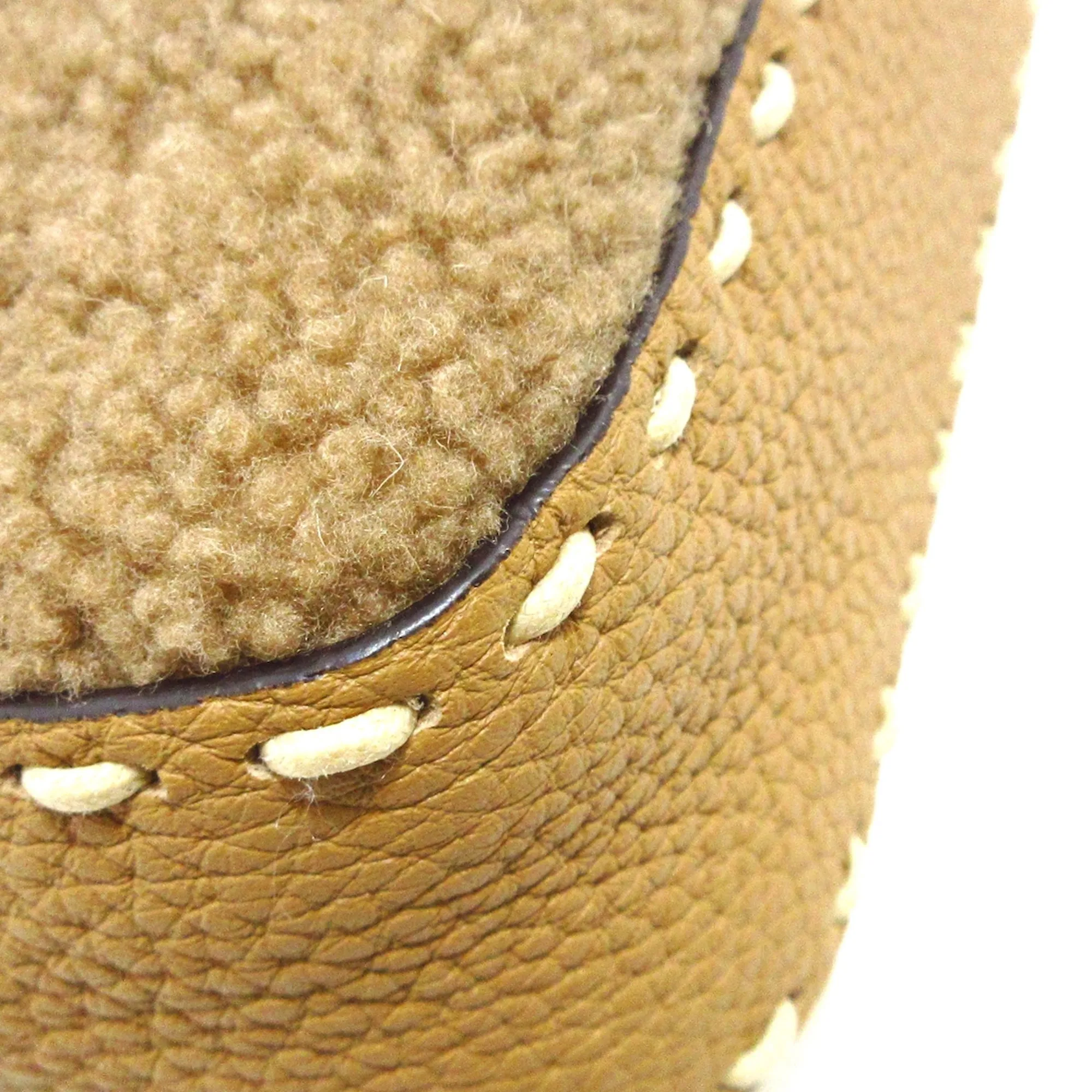 FENDI Shearling Selleria Baguette