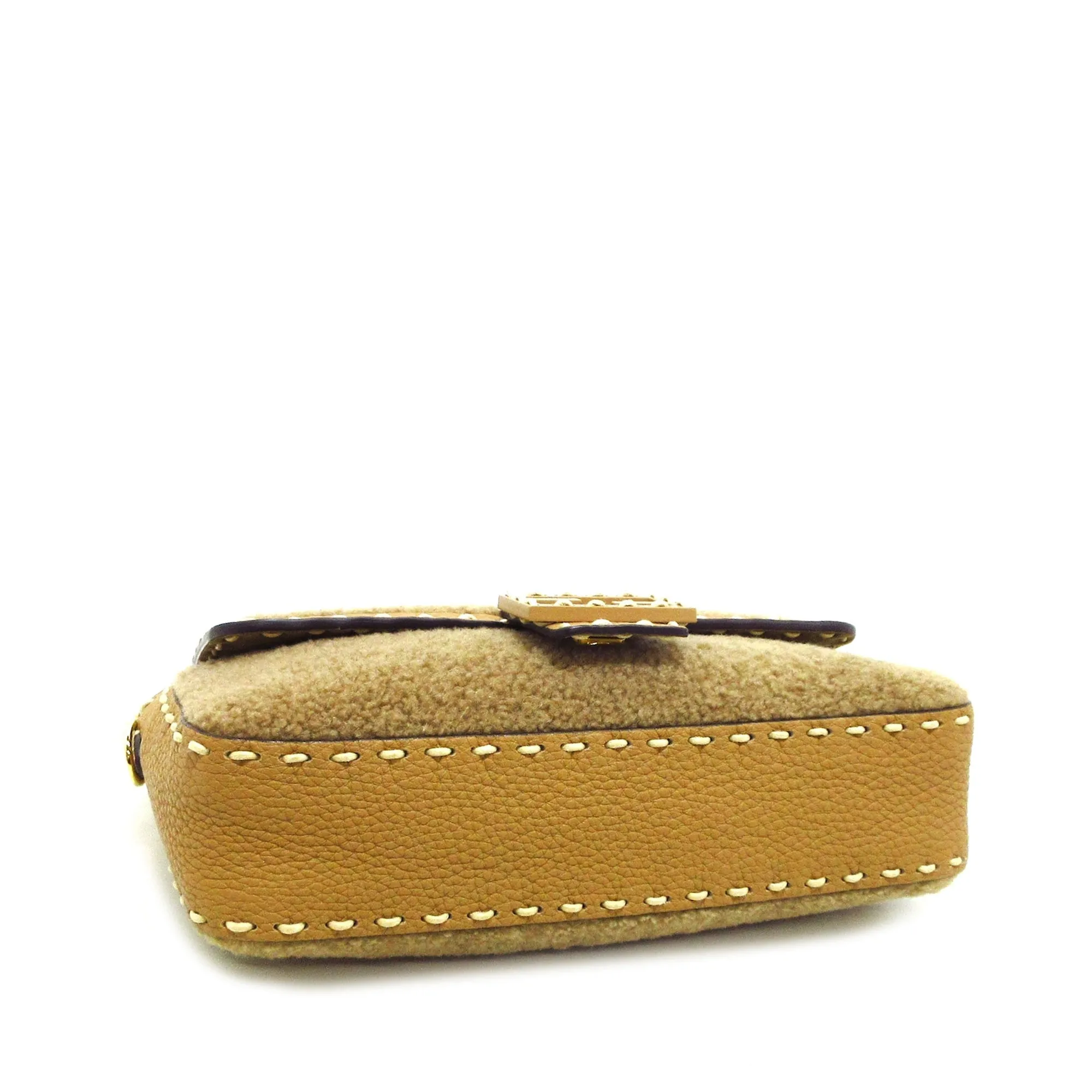 FENDI Shearling Selleria Baguette