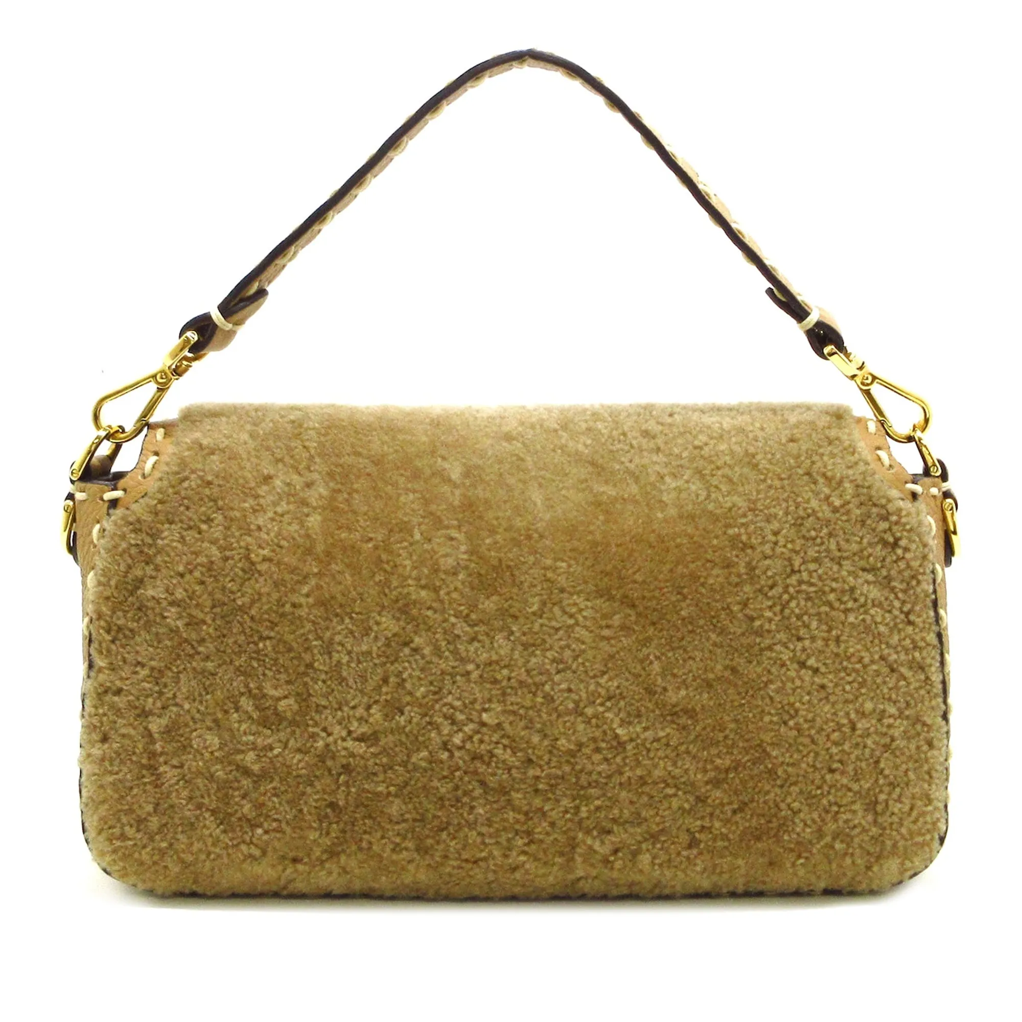 FENDI Shearling Selleria Baguette