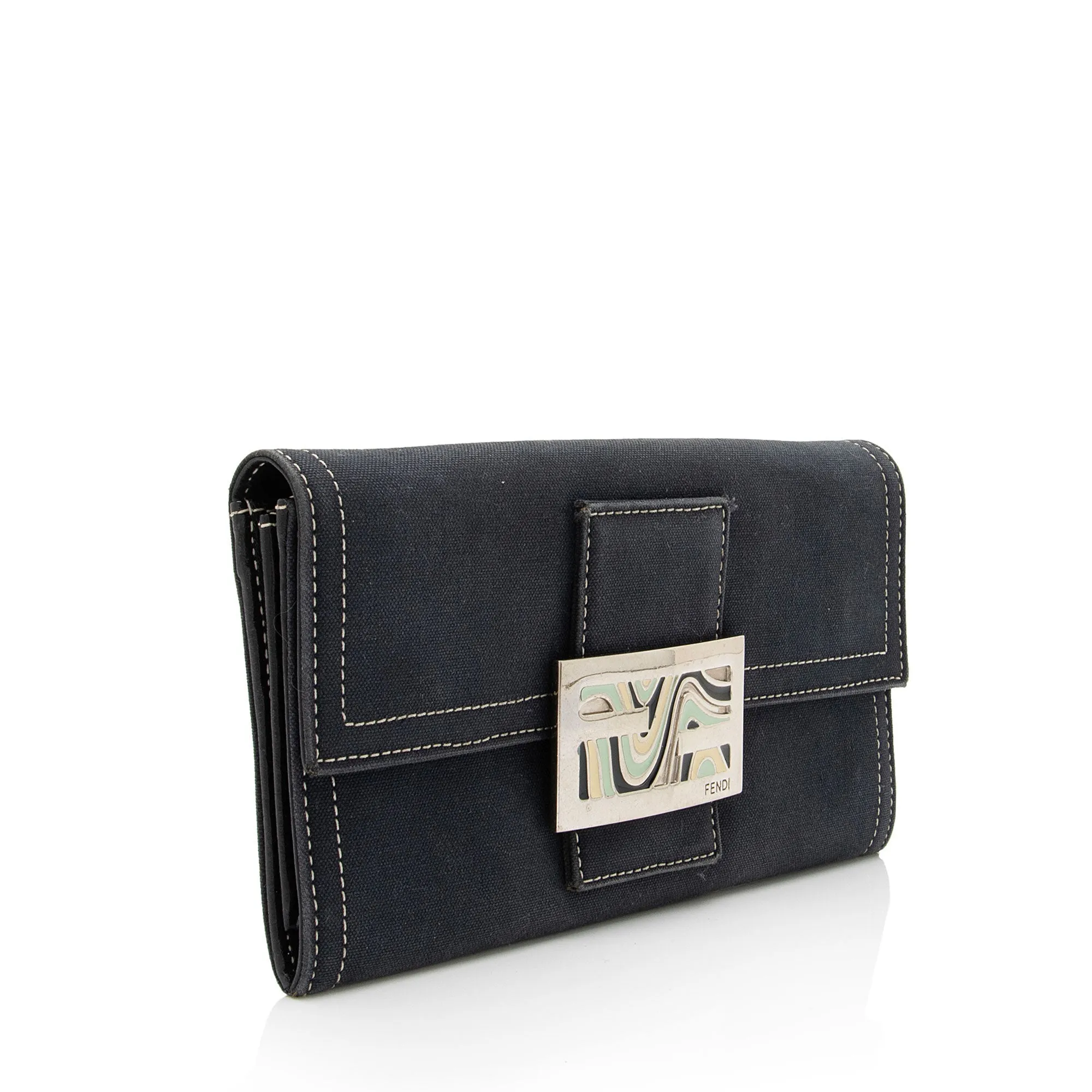 Fendi Vintage Denim Continental Wallet