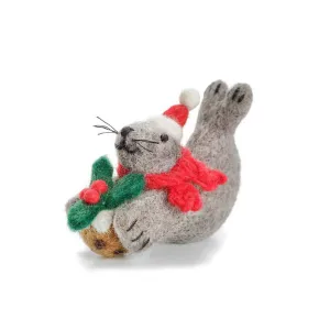 Festive Felt Seal Christmas Decoration