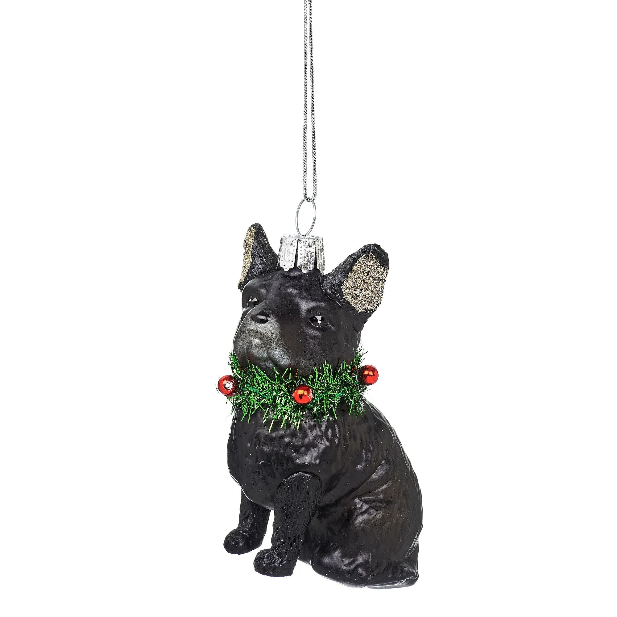 Festive French Bulldog Shaped Bauble