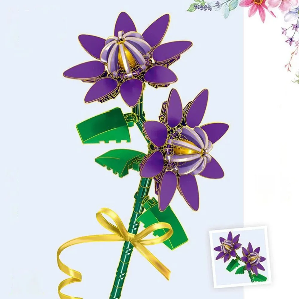 Flower Bouquet Mini Blocks – 3D Blocks in Building Your Own Potted Masterpiece! Perfect Gift for Her, Holiday Décor & Creative Fun
