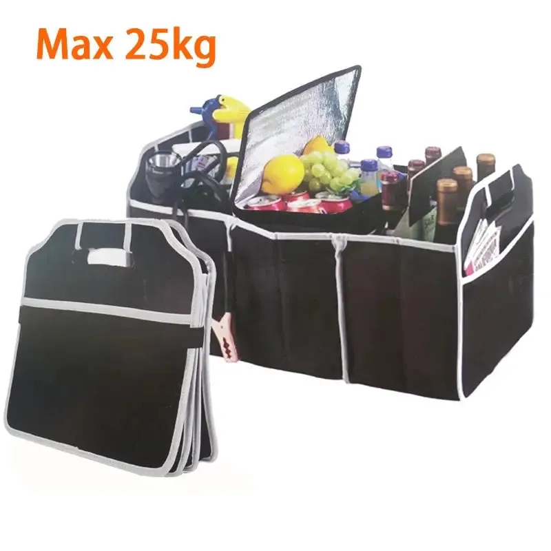 Foldable Black Car Trunk Cargo Storage Bag