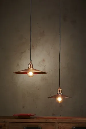 Forbes 2 Small - Antique Copper - Dish Pendant Light