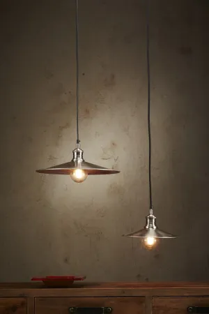 Forbes Small - Antique Silver - Dish Pendant Light