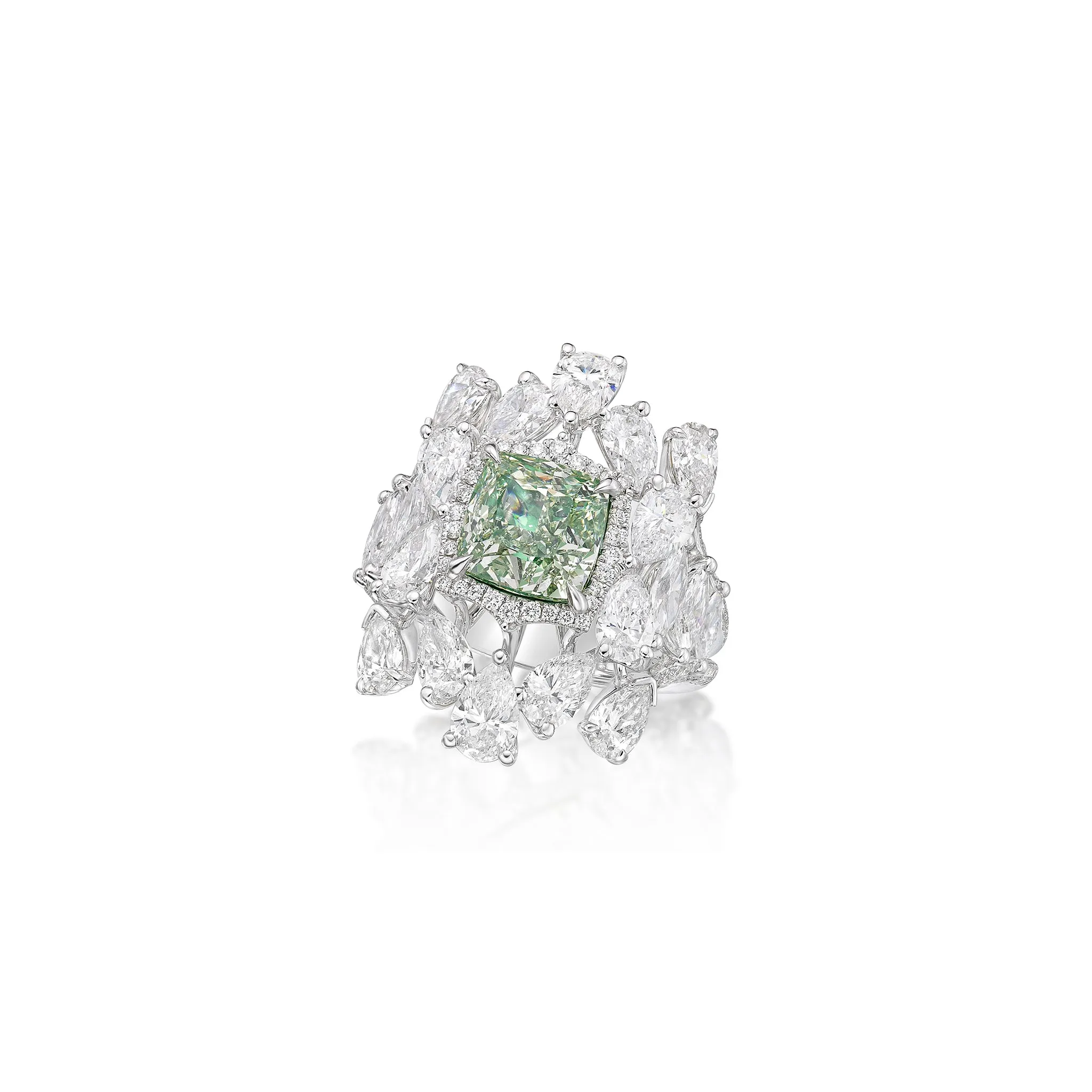 GIA Certified 3.01CT Fancy Yellow Green Diamond
