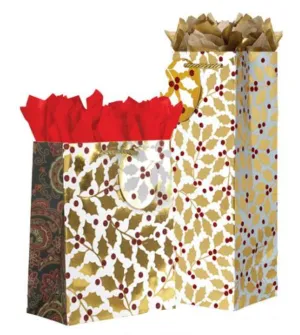 Gift Bag Bottle - Elegant Holly