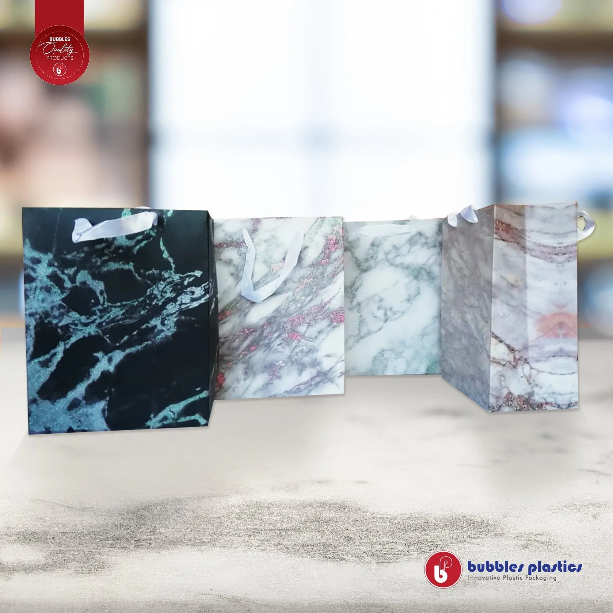 Gift Bag Paper Marble 18x23cm Small