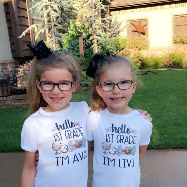 Girl's Personalized Hello Friends Back To School Top