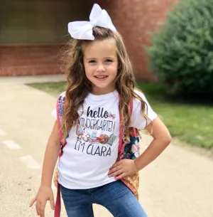 Girl's Personalized Hello Friends Back To School Top