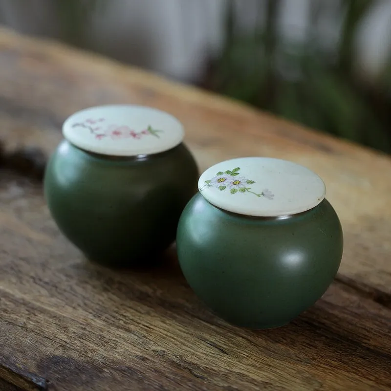 Gohobi Hand-painted Floral Tea Container