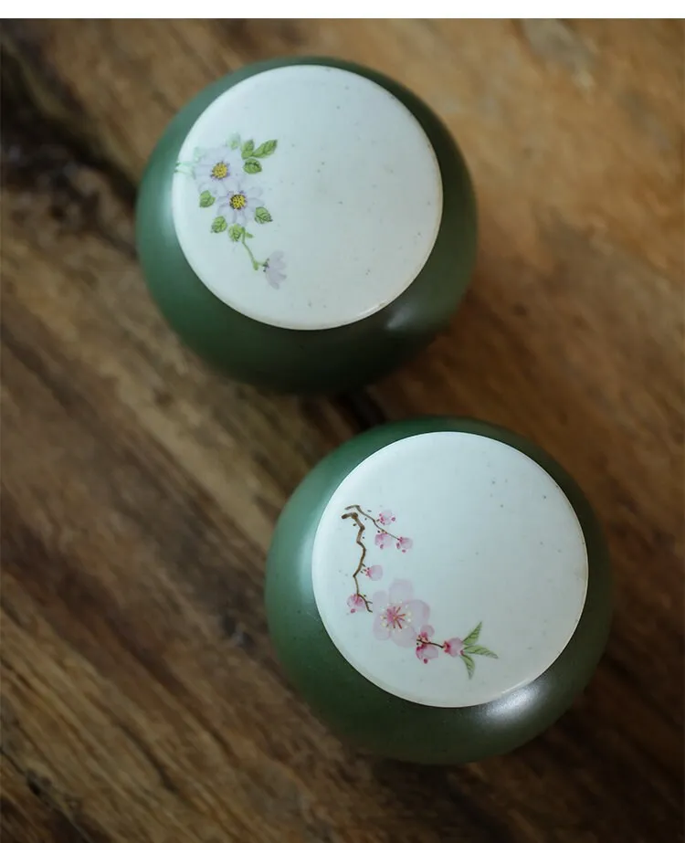 Gohobi Hand-painted Floral Tea Container