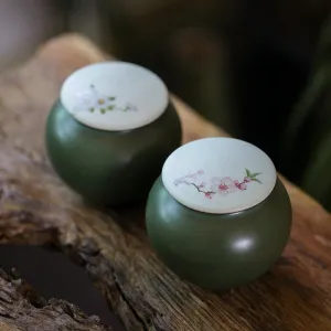 Gohobi Hand-painted Floral Tea Container