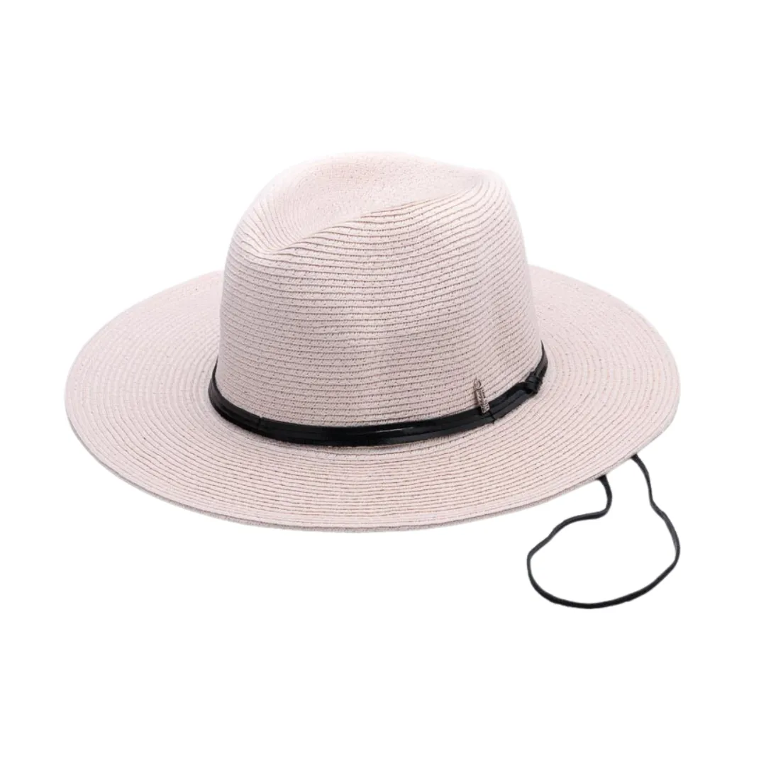 GOING PLACES, Paper Ribbon and Polyester Stowable (crushable) Travel Hat - UPF 50 , TICKLED PINK