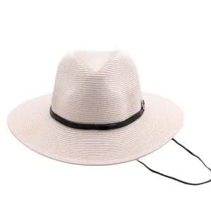 GOING PLACES, Paper Ribbon and Polyester Stowable (crushable) Travel Hat - UPF 50 , TICKLED PINK