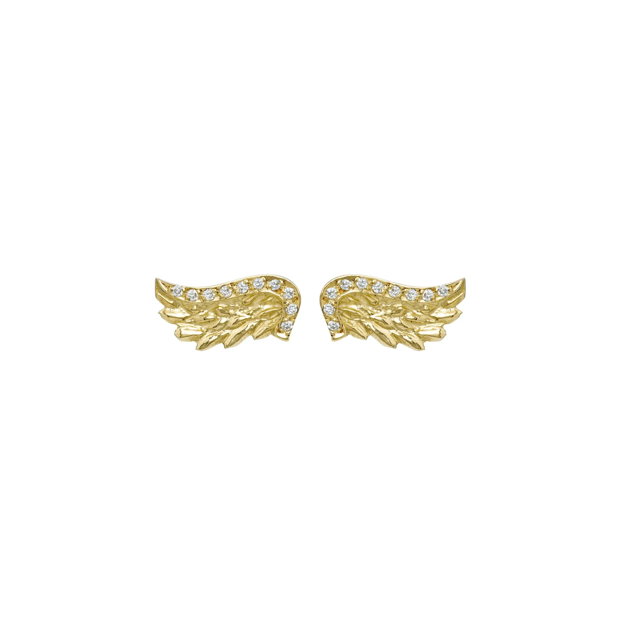 Gold & Diamond Venetian Wing Studs