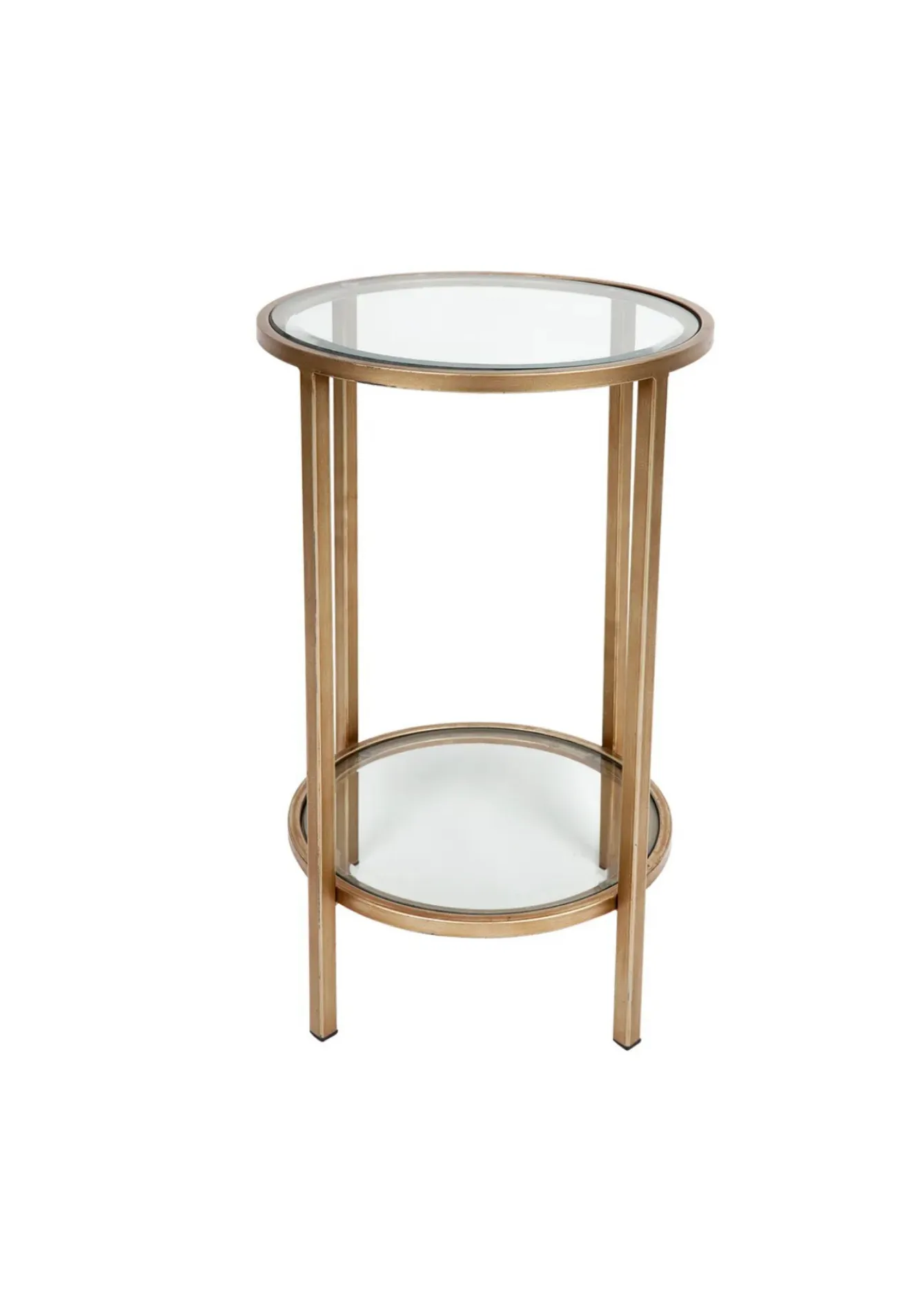Gory Glass Petite Side Table - Antique Gold