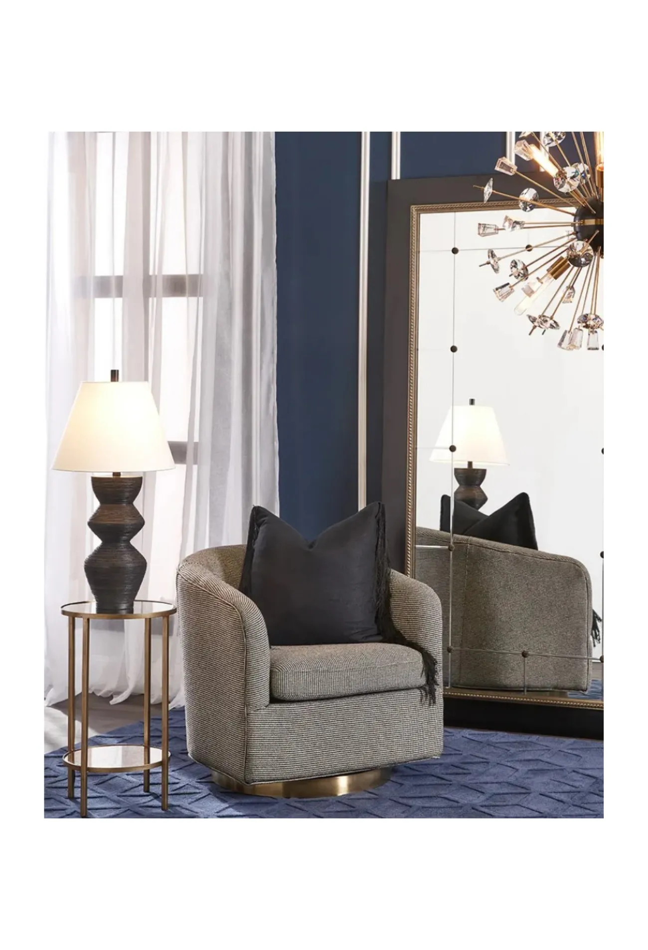 Gory Glass Petite Side Table - Antique Gold