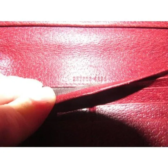 Gucci Deep Red Leather With An Embossed G Print Xl Designer Wallet