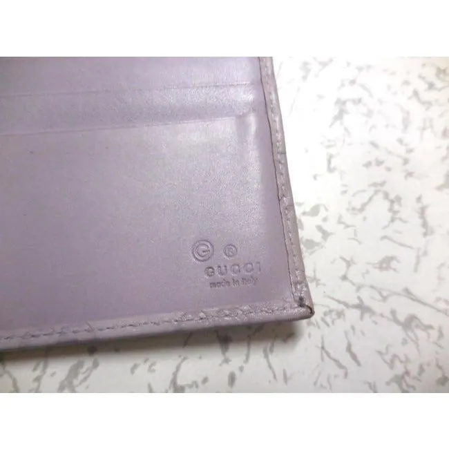 Gucci Lavender With Embossed G Logo Xl Large Leather Wallet